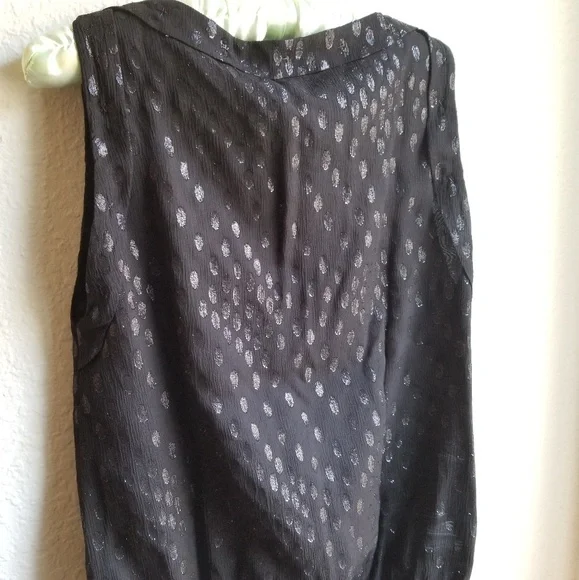 Love Moschino Lurex V-neck Sleeveless Top Black Size 6 - Picture 3 of 8